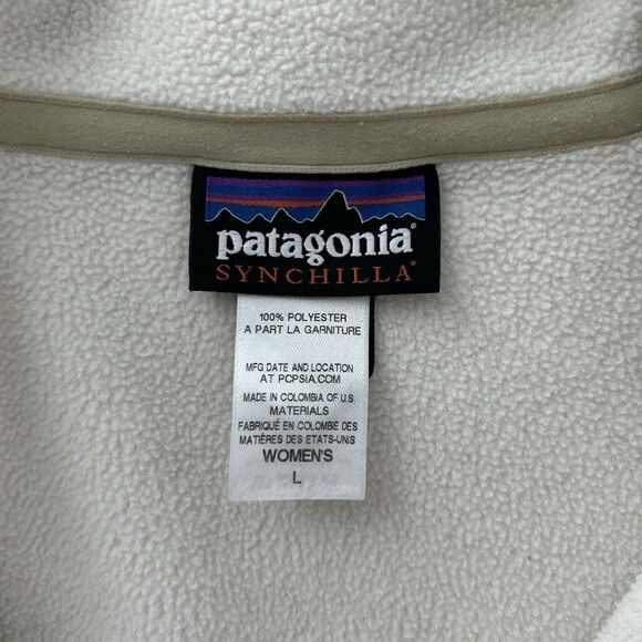 Patagonia Simple Synchilla Fleece Full Zip Jacket Womens Size Large Ivory READ - Picture 4 of 10